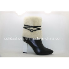 Último diseño y elegante mujer botas de cuero (zapatos de mujer)